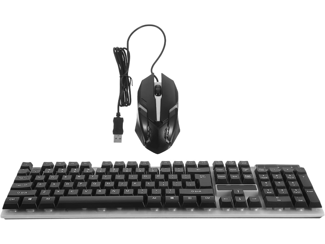 Conjunto De Teclado E Mouse Com Fio, Preto, 104 Teclas, Abs, Design Flutuante