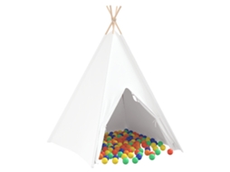 Conjunto 1 Tenda Teepee Vidaxl Branco Tecido (120 X 120 X 150 Cm)