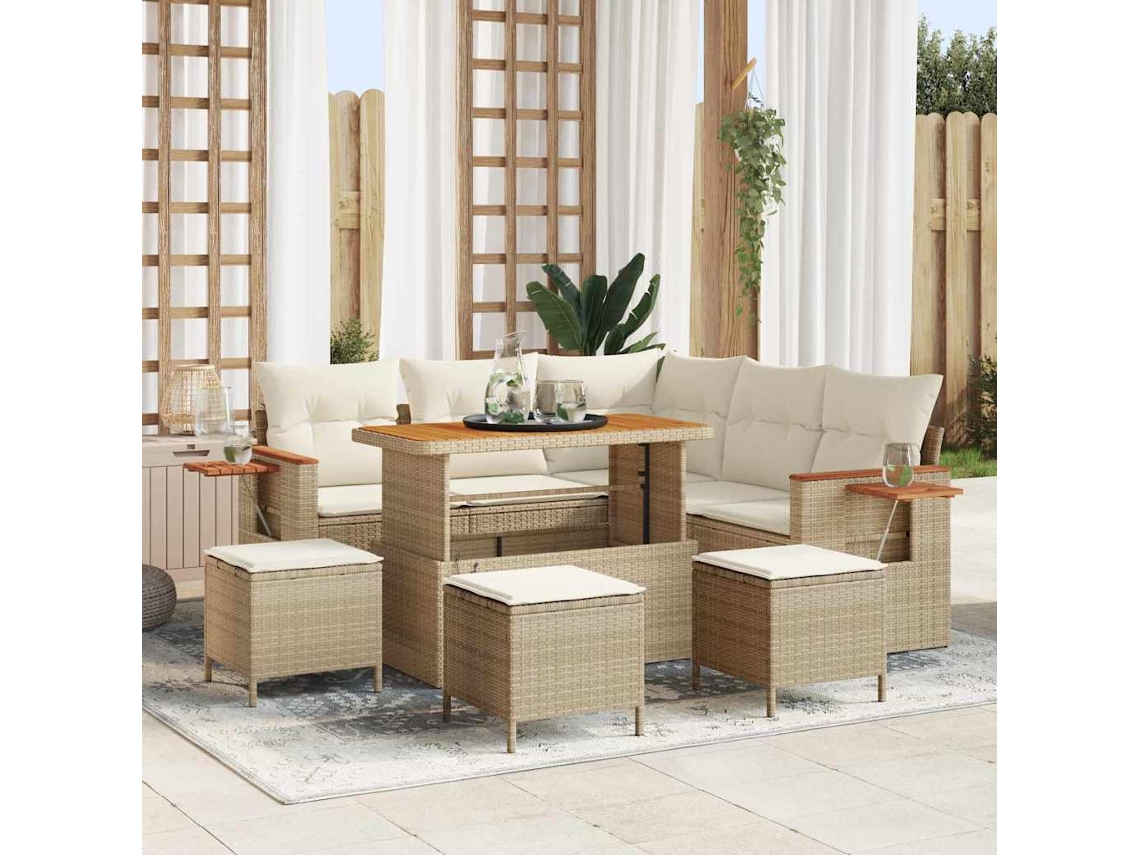 Vidaxl Conjunto De Sofá De Jardim 10 Unid. 9-número De Lugares