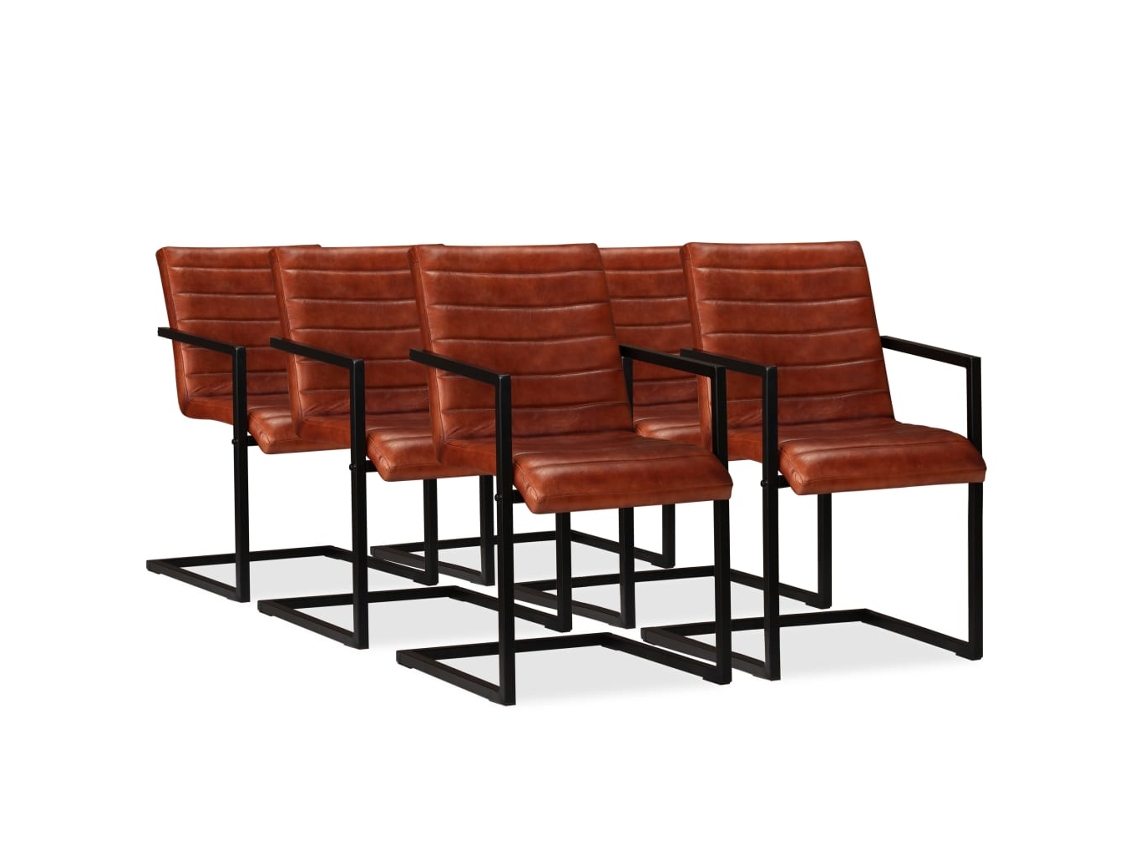 Dining Chair, Dining Chairs Vidaxl Marrom Couro (n/a)