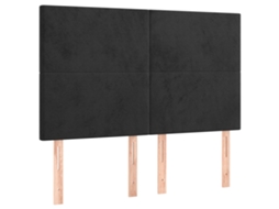 Conjunto 1 Cabeceira Vidaxl Preto Veludo (144 X 5 X 128 Cm)