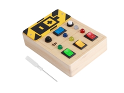 Quadro Sensorial Com Luz Led Portátil Madeira Silencioso Brinquedo Educativo Para Crianças