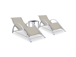 Sun Lounger, Sun Loungers Vidaxl Creme Alumínio
