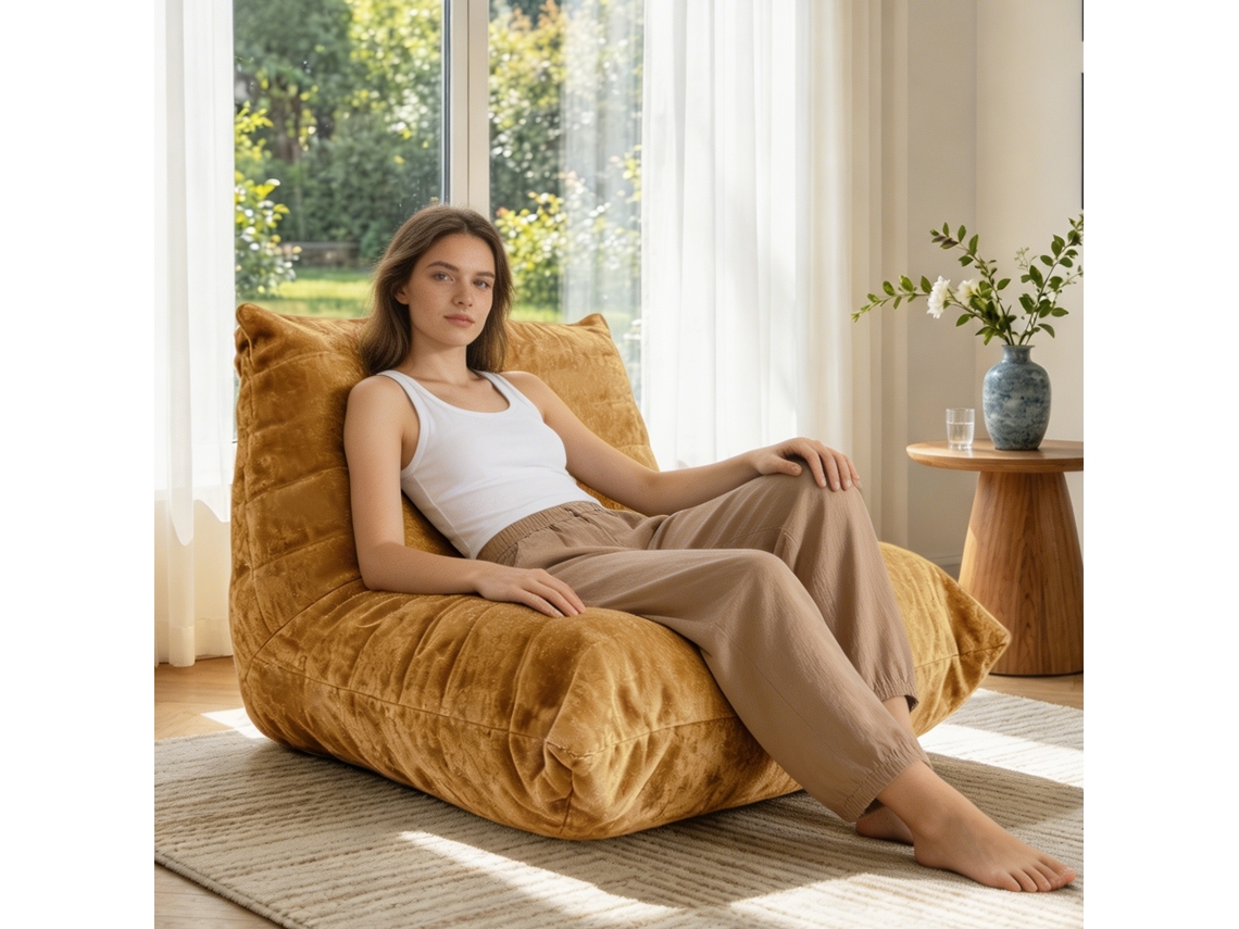 Sofá, Chenille, Cor Amarelo, 90