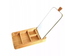Bambu Maquiagem Organizador Espelho 24x14 5x3 5cm Conjunto Caixa Para Bijuterias