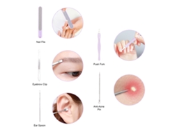 5pcs Kit De Manicure Portátil Profissional Para Mulher Ferramenta De Maquiagem E Cuidados Com Mãos E Rosto