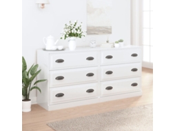 Vidaxl Aparadores 2 Pcs Derivados De Madeira Branco Brilhante