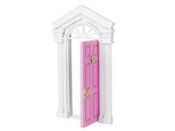 Primerox porta Miniatura de Bétula Abertura Fada para Casinha de Bonecas 1:12 com Acessórios Rosa