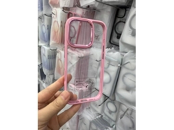 Capa Para Iphone 17 Pro Rosa Com Proteção De Lente Em Metal, À Prova De Choque E Transparente.