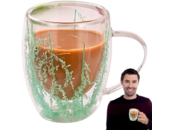 Caneca De Café De Vidro Com Parede Dupla E Isolamento Térmico, 350ml, Transparente.