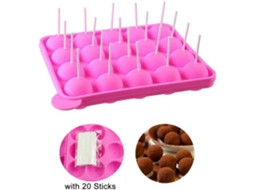 Forma Para Cake Pop Com 20 Cavidades, Assadeira De Silicone Antiaderente Para Pirulitos, Balas De Goma De Chocolate, Bandeja Flexível Para Fazer Cake