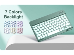 Capa Com Teclado Para Tablet Lurelia, Para I Pad 10.2/10.5 Com Luz De Fundo E Único (7ª/8ª/9ª Geração/air3/pro 10.5, Verde Escuro, Teclado Bluetooth