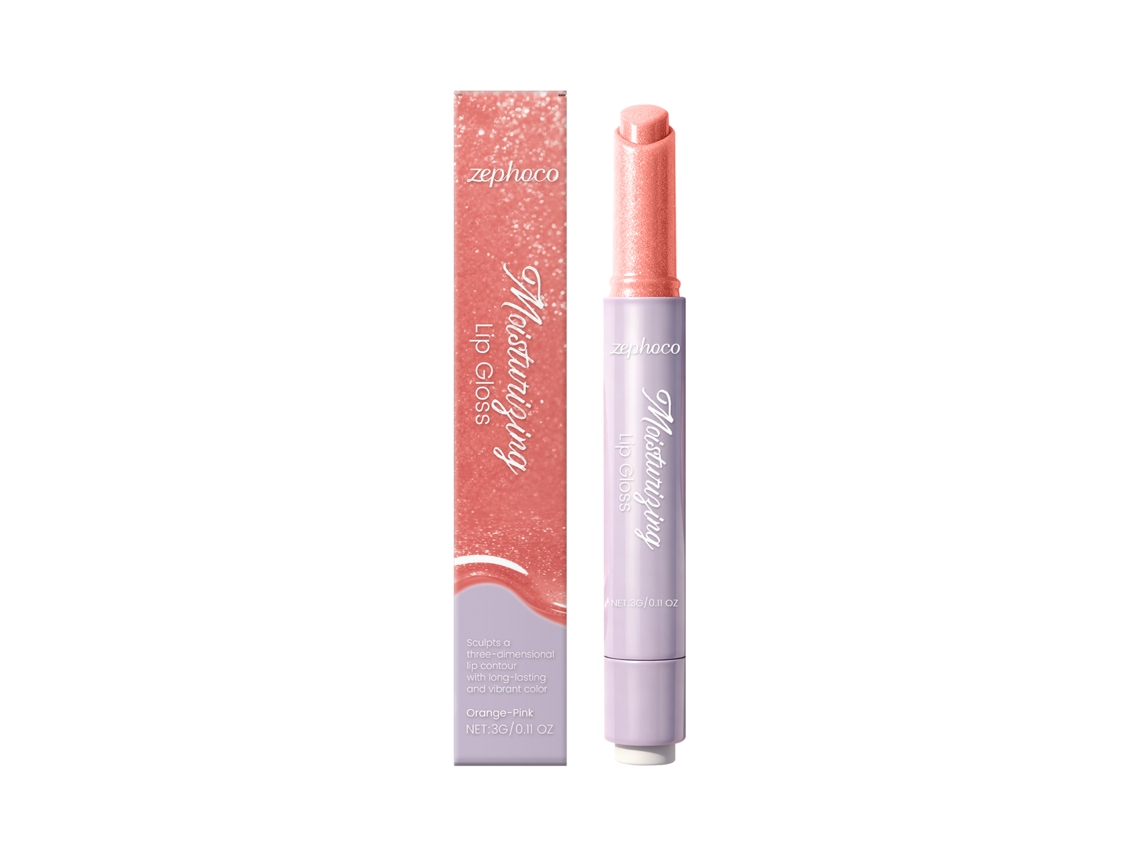 Brilho Labial Laranja Rosa Hidratante Volume