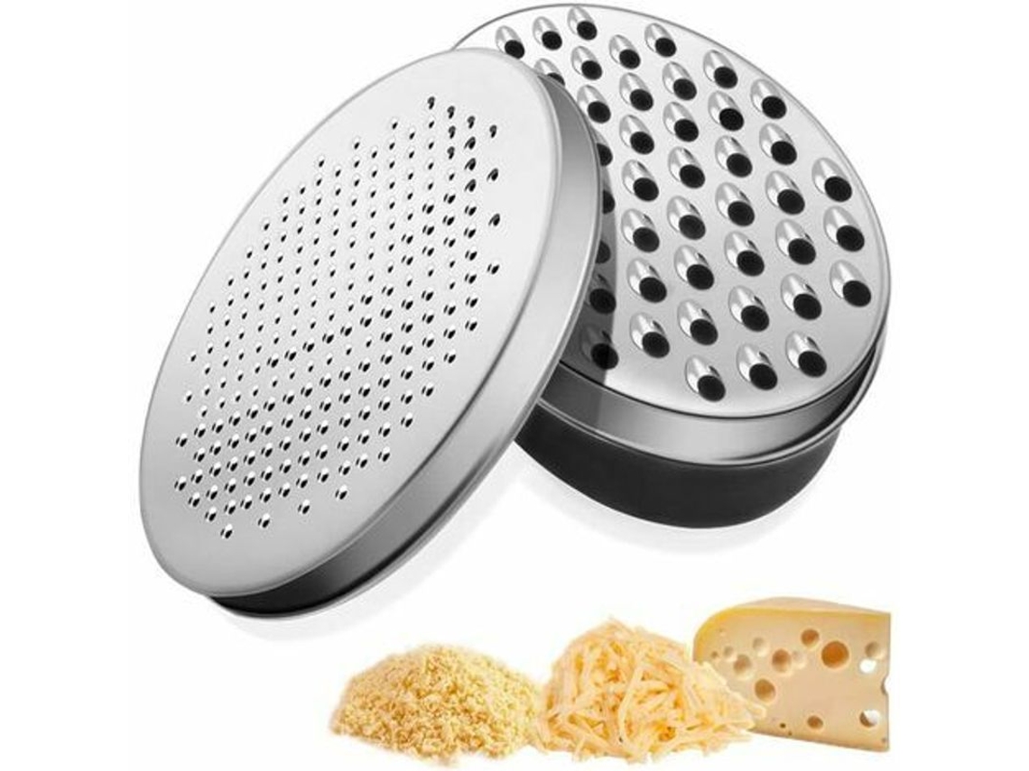 Ralador de Queijo Nova Line com recipiente, inox 304, multiuso para vegetais e chocolate