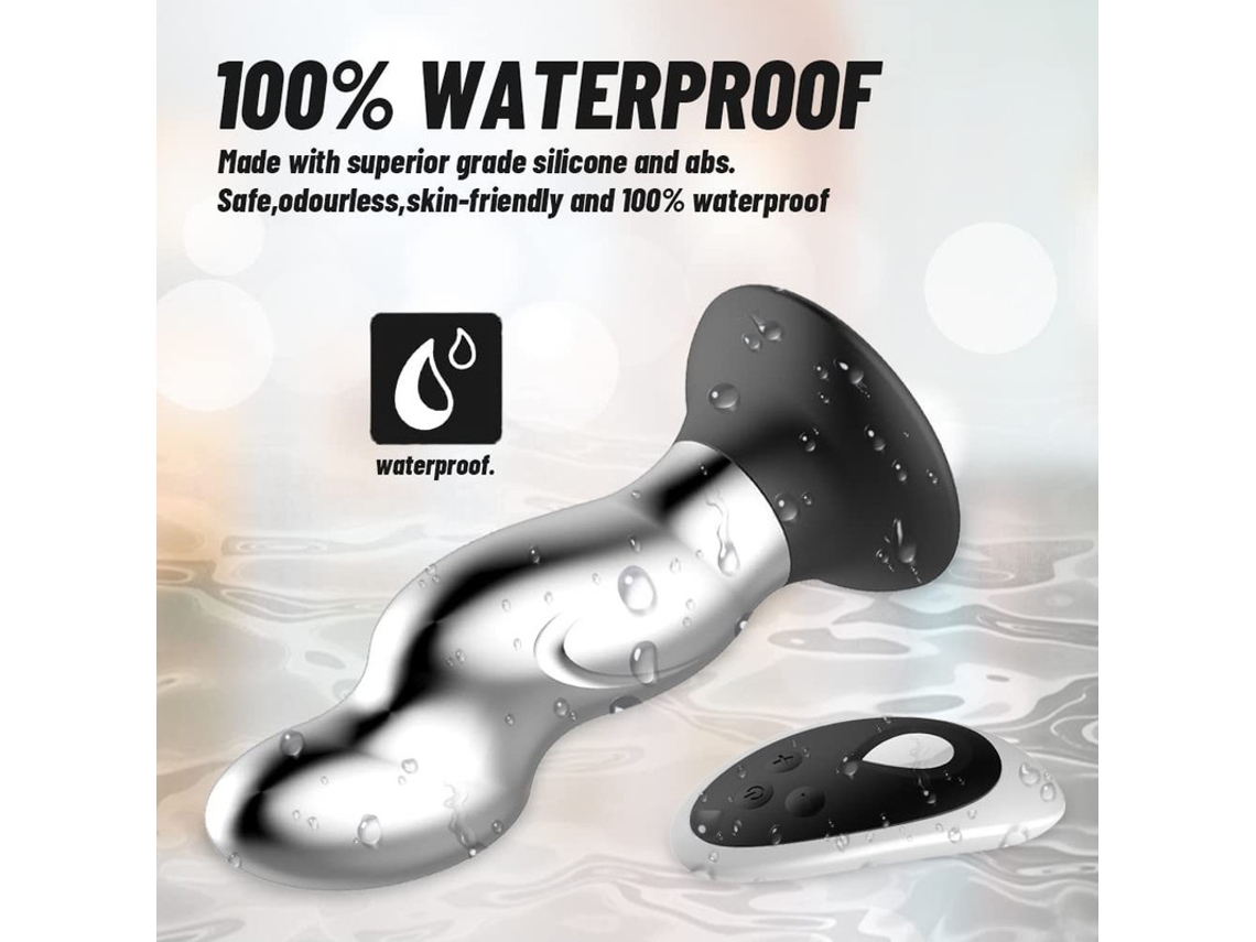 Vibrador Anal de Controle Remoto com 10 Frequências para Adultos Prata YIZHOOD