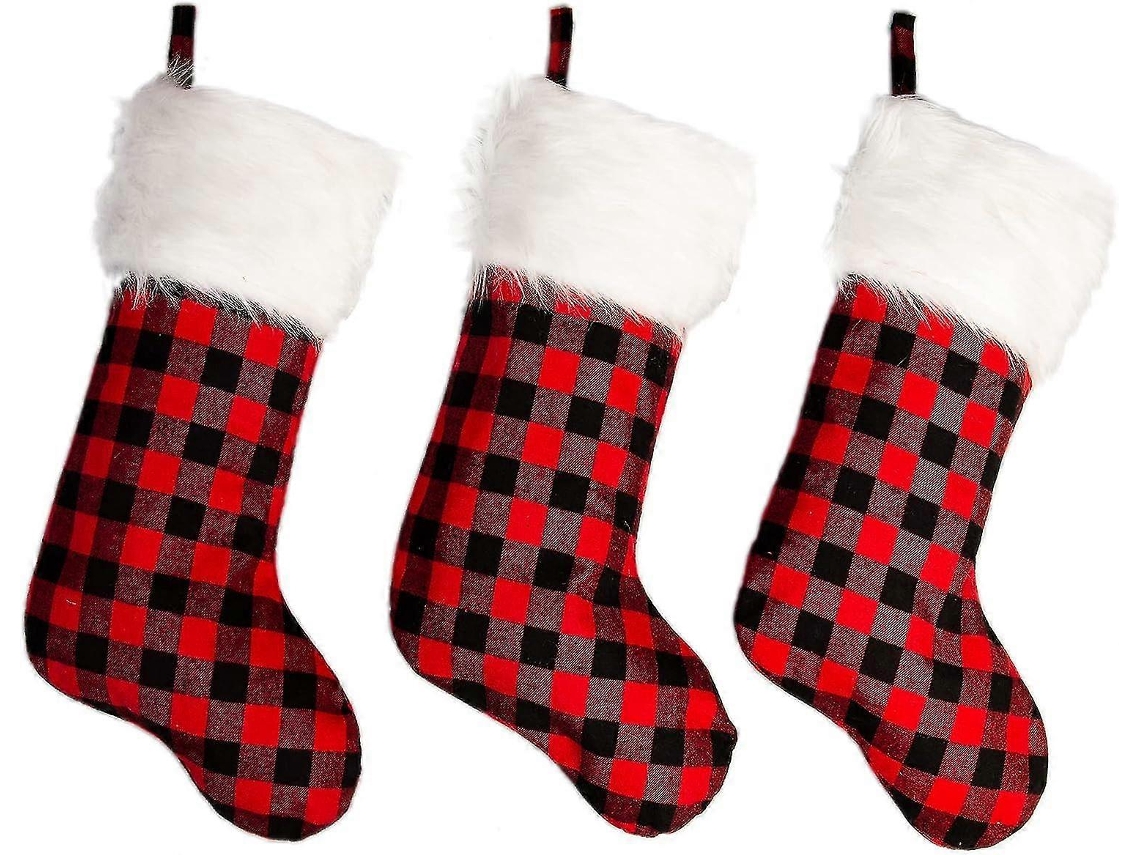 Meias De Natal Com Pegadas De Animais De Estimação, Meias Xadrez De Estopa, Meias Penduradas... Olysi Shop