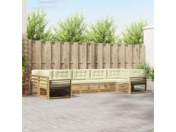 Vidaxl Conjunto De Sofás Para Exterior 7 Unid. Branco E Creme