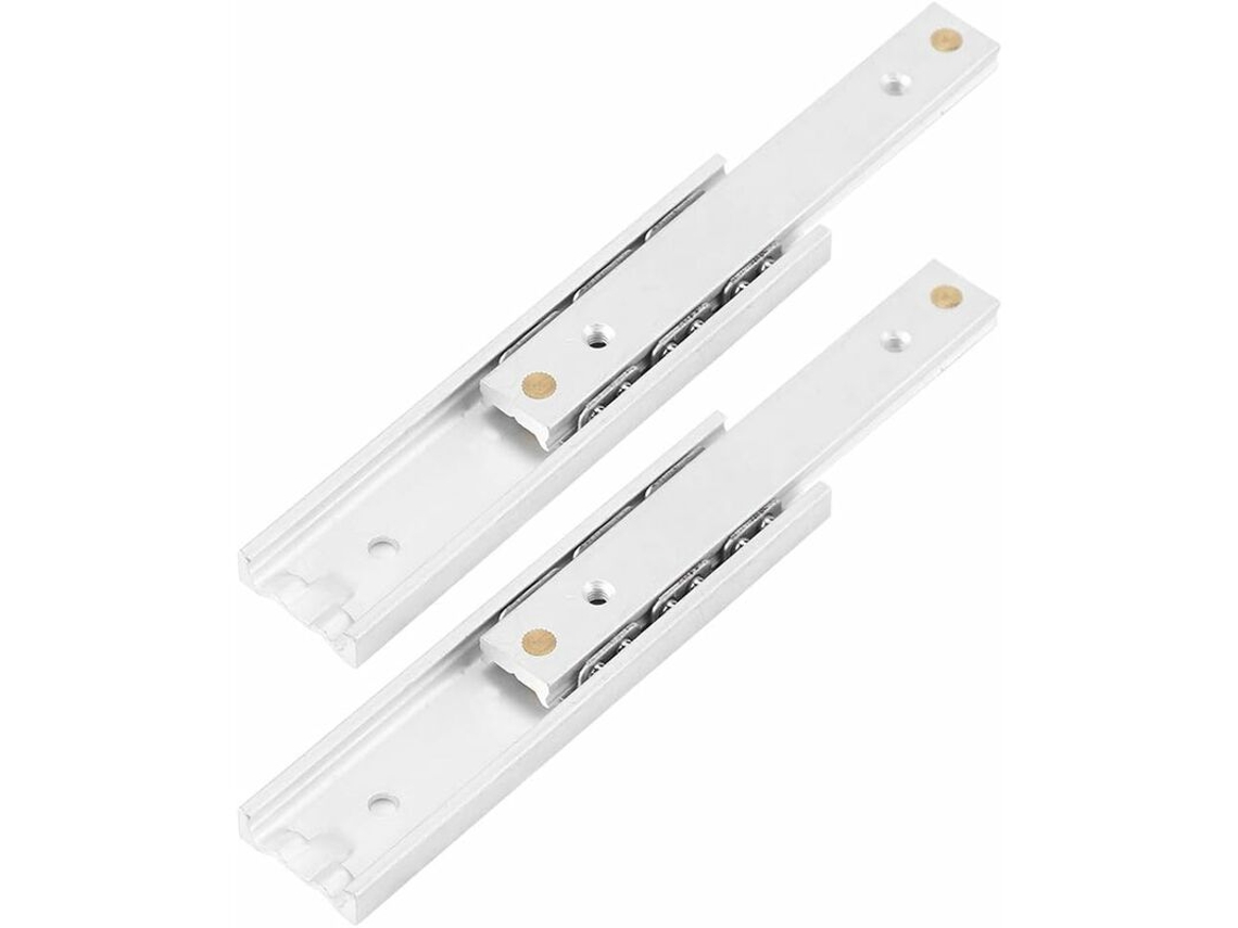 2 Corrediças Telescópicas De Liga De Alumínio Reforçadas Com Rolamentos De Esferas Para Gavetas E Armários (70 Mm)