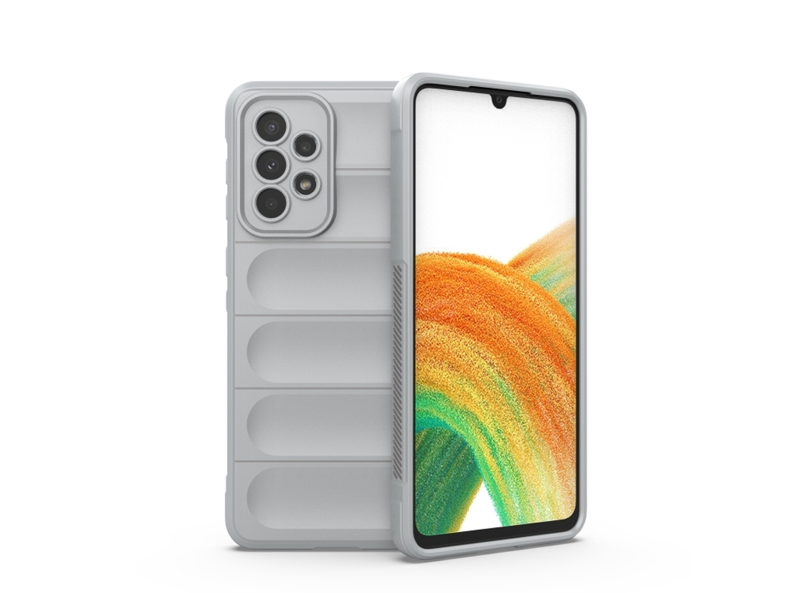 Capa Halinuia Para Samsung Galaxy A33 5g Magic Shield Tpu Cinzento (interior Em Flanela, Proteção Integral)