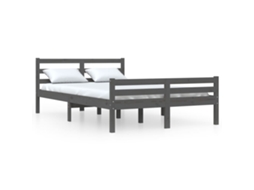 Bed Frame, Bed Frames Vidaxl Cinzeto Madeira (140 X 190 Cm)