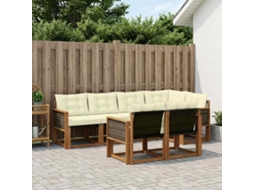 Vidaxl Conjunto De Sofás Para Exterior 7 Unid. Natural E Creme