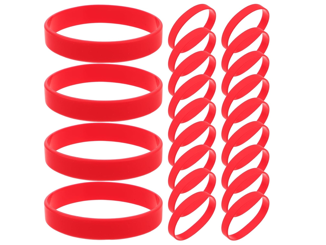 Uonlytech Conjunto De 48-pulseiras Silicone Vermelhas Para Aniversários, Eventos Esportivos, Lembrancinhas De Festa