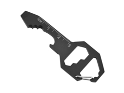 Chaveiro Multifuncional Com Abridor De Garrafas, Pingente Hexagonal, Ferramenta Tática Para Pesca E Camping, 1 Unidade, Preto
