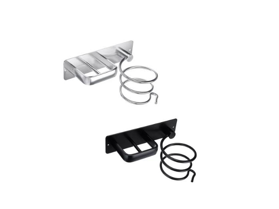 Suporte De Parede Para Secador Cabelo, Chapinha, Cabelo Banheiro, Quarto Ou Hotel (preto)