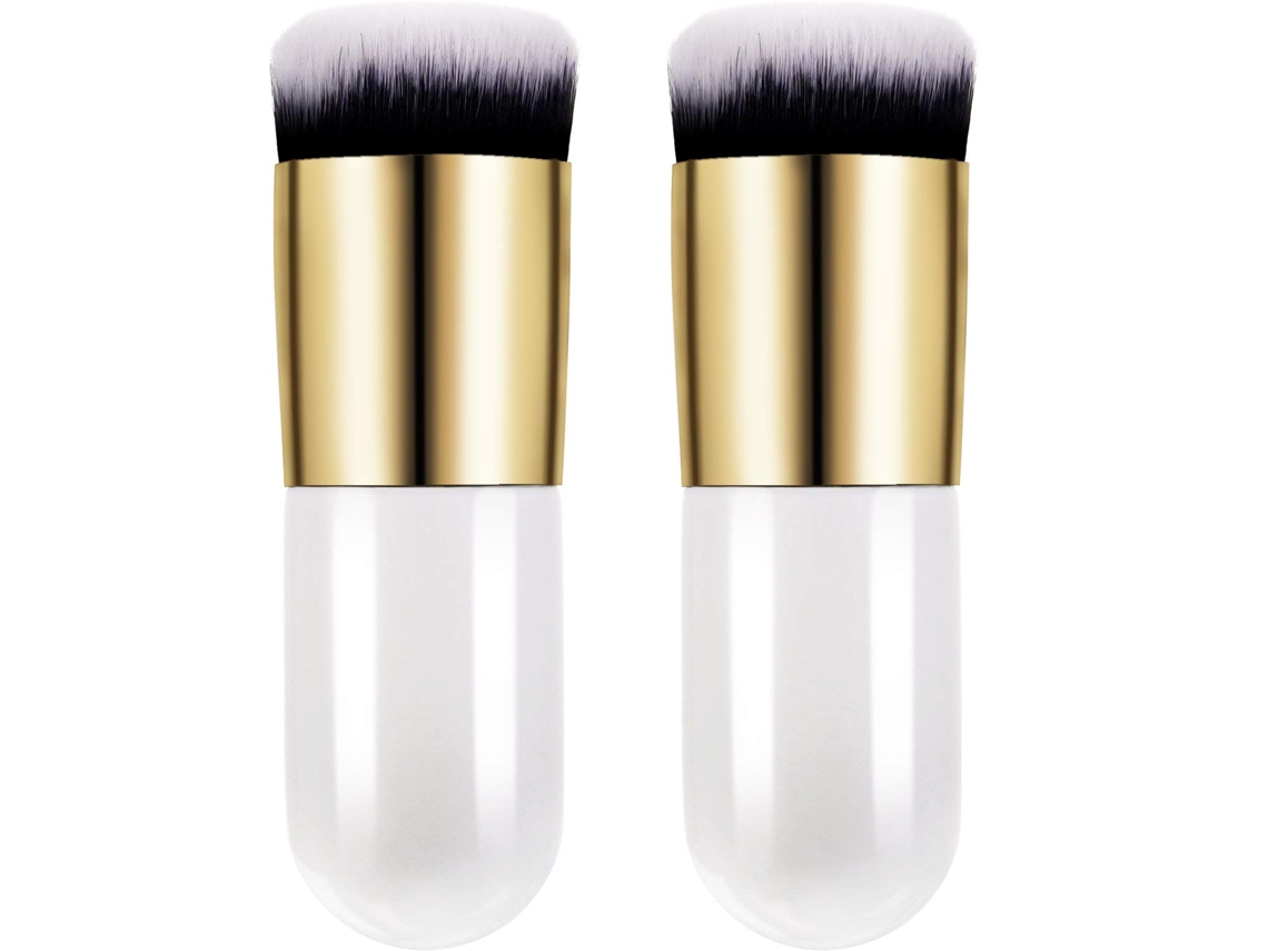 Peças Pincel Para Base Pincel De Maquiagem Kabuki Pincel De Pó Para Viagem Para Misturar Líquido Creme Ou Pó (branco)