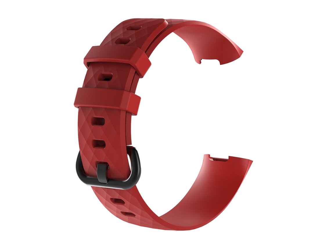 Cinto De Relógio Seguro E Confortável Para Fitbit Charge 3 Vermelho