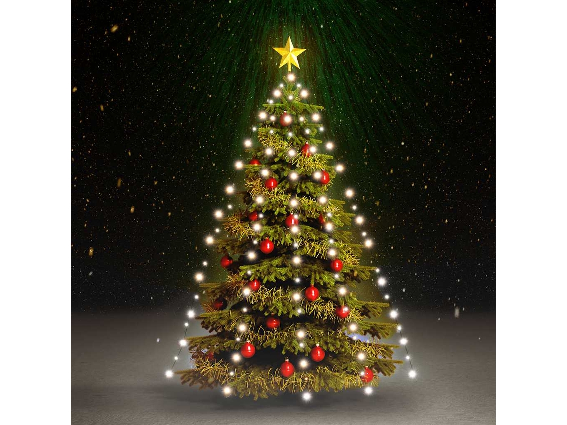 Vidaxl Cordão De Luzes Árvore De Natal 150 Luzes Led 150cm Branco Frio