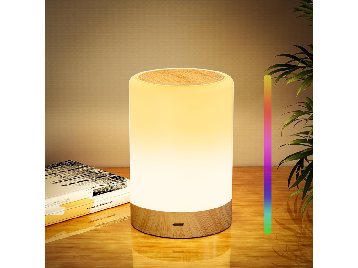 Luz Noturna Para Quarto Infantil, Abajur De Cabeceira Com Intensidade Regulvel E Modo De Mudana De Cor Rgb, Luminria De Mesa Re Aquaforge