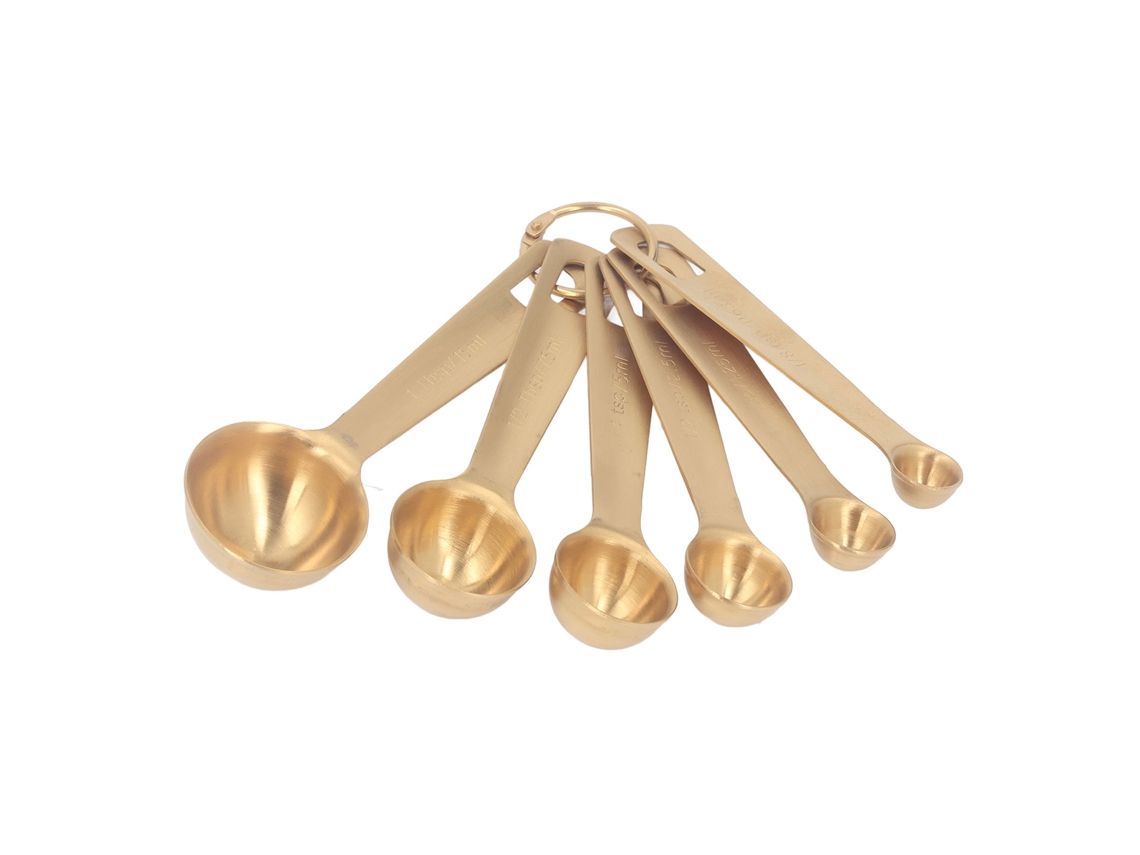 Conjunto de Colheres Medidor LAXISCREED Inox Ouro 6pcs