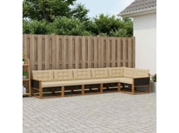 Vidaxl Conjunto De Sofás Para Exterior 6 Pcs Natural E Bege