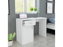 Vidaxl Mesa Com Gaveta E Armário 100x40x73 Cm Branco