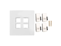 Placa de Parede Ethernet Cat6 com 4 Portas Hembra para Cat5, Cat5e, Cat6 e Cat6a Marca