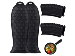 Nova Line 4pcs Capa de Isolamento Térmico em Silicone para Punhos de Panelas e Tigelas de Ferro Fundido