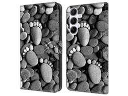 Stone Footprints26-27 For Samsung Galaxy A17 5g Case Wallet Stand Pattern Printing Pu Leather Flip Phone Cover