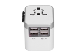 Laxiscreed Adaptador De Viagem Universal Com 4 Usb Para Carregamento Rápido E Uso Em Diversos Países