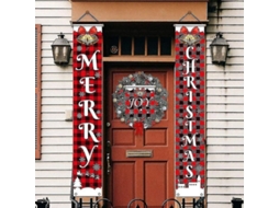Banner Colgante De Navidad Para Puerta O Porche Decoración Interior Exterior Con Letras Y Diseños Festivos