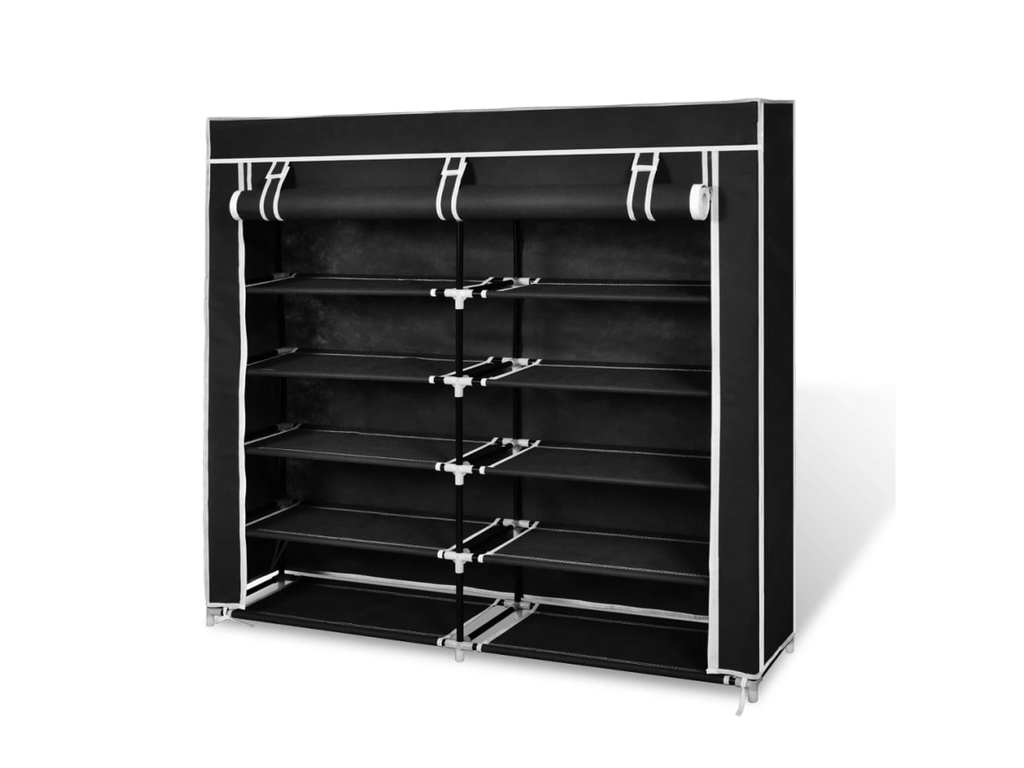 Shoe Cabinet, Shoe Cabinets Vidaxl Preto Tecido (115 X 28 X 110 Cm)