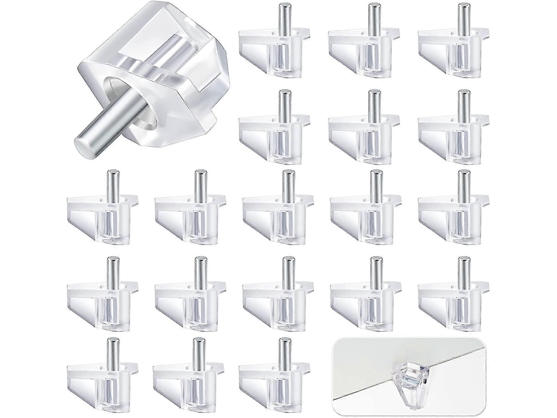 Pinos de Suporte para Prateleira de 3mm, Plástico Transparente, para Móveis, Armários, Prateleiras (20 Unidades) | S/MARCA