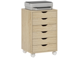 Bloco de Gavetas Melamina de Madeira Cor Madeira 40x35x63 cm Homcom