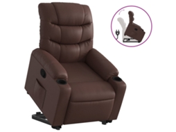 Poltrona elevatória VIDAXL Marrom Couro Artificial (75.5 x 93 x 99.5 cm)
