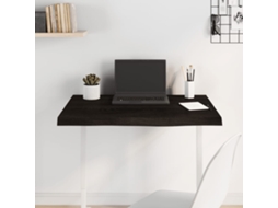 Vidaxl Tampo De Mesa 80x60x(2-6) Cm Carvalho Tratado Castanho-escuro