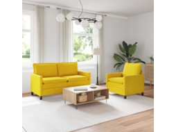 Vidaxl Conjunto De Sofás 2 Pcs Amarelo Veludo
