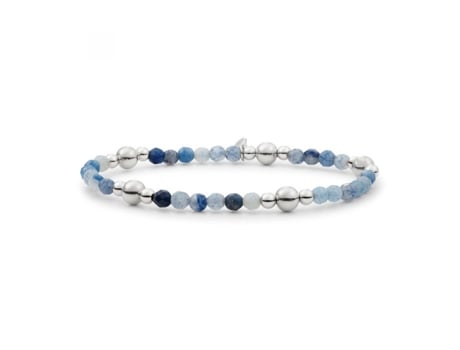 Pulseira Joias Brilhantes Blk01s G37 Aventurina Azul Prata 17,5 Cm Sparkling