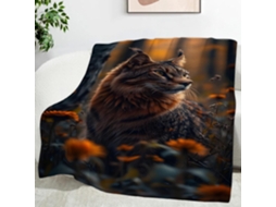 Manta para Gatos Florestal 150x200 Cm Multifuncional Macia e Aconchegante em Flanela Cama Escritório Cochilo C