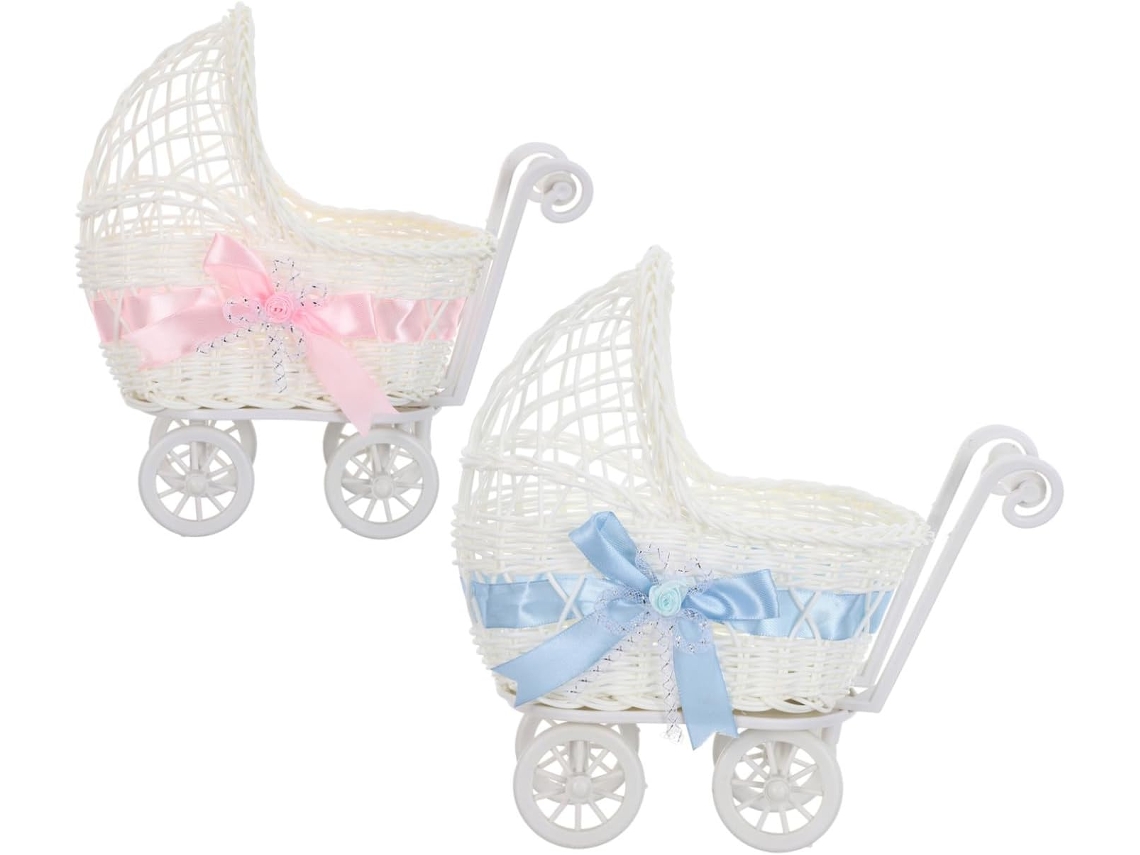 Conjunto De 2 Mini Carrinhos De Compras Decorativos Em Plástico