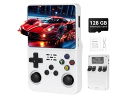 Console Portátil Retrô R36s com Mais de 40.000 Títulos Clássicos, Tela Ips de 3,5 Polegadas, 128gb AQUAFORGE